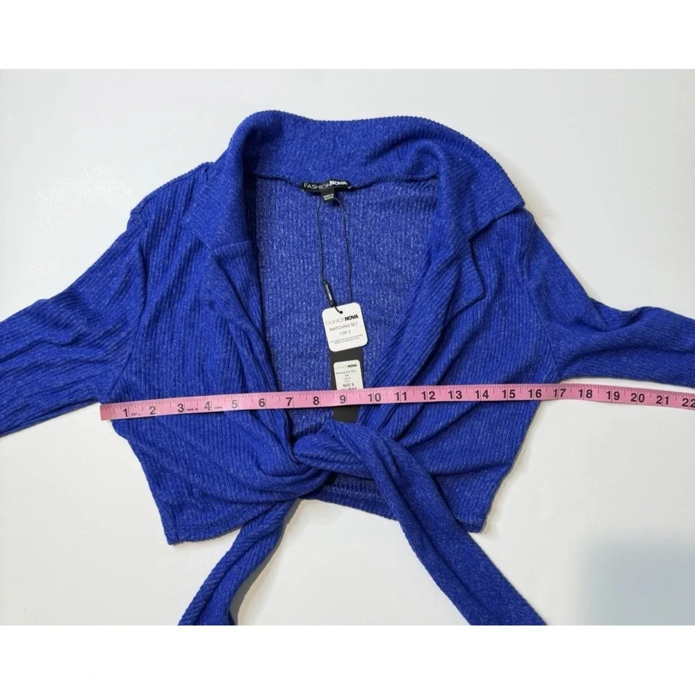 Womens Cropped Open Cardigan‎ Sweater Size S Y2K Tie Front Preppy 90s Indie Soft - Picture 8 of 9